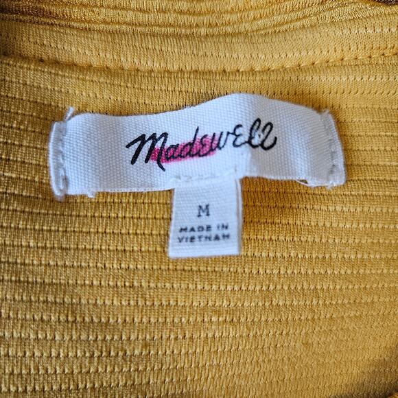 Madewell Texture Thread Tiered Tank Top Size Medium J0279 Mustard Flowy Strappy - Picture 7 of 11